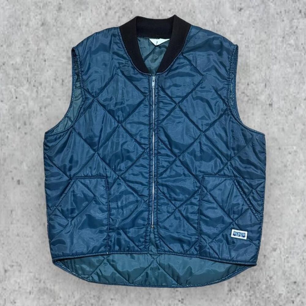 Vintage 80’s Big Smith Navy Blue Quilted Puffer Vest